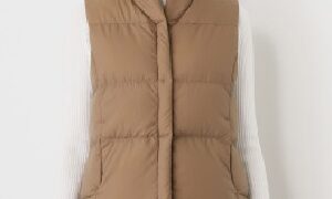 ショップチャンネルモリリンヒーター入りダウンベスト2025新色キャメル
